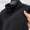 Men Coat Stand-Up Collar Long Sleeve Zipper Closure Polar Fleece Jacket with Pockets Winter Thickened Warm Outerwear