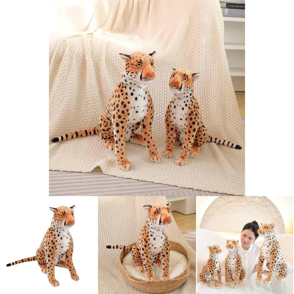 Реалистичная плюшевая игрушка Леопард Мягкая набивная кукла Гепард для детей и коллекционеров