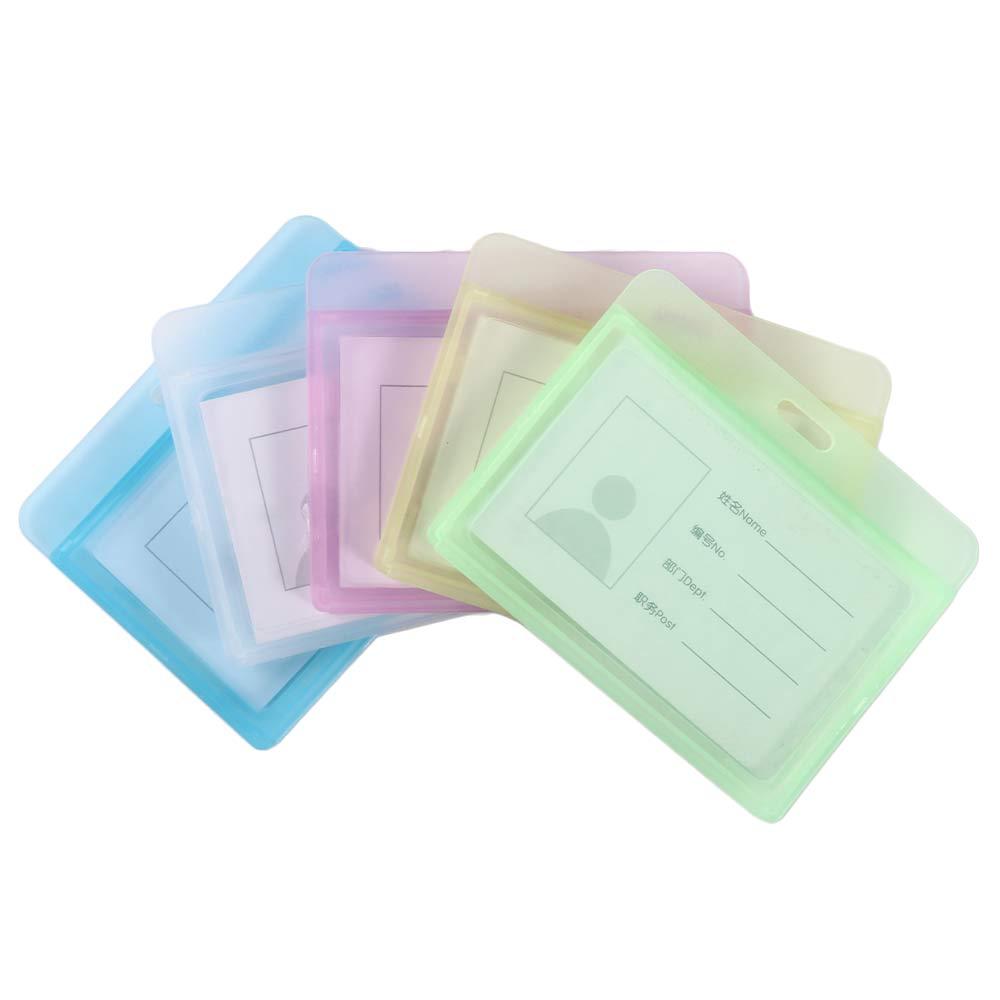Sleeve Horizontal Employee Transparent Badge Holder Name Card Cover Bank Card Holder ID Card Holder