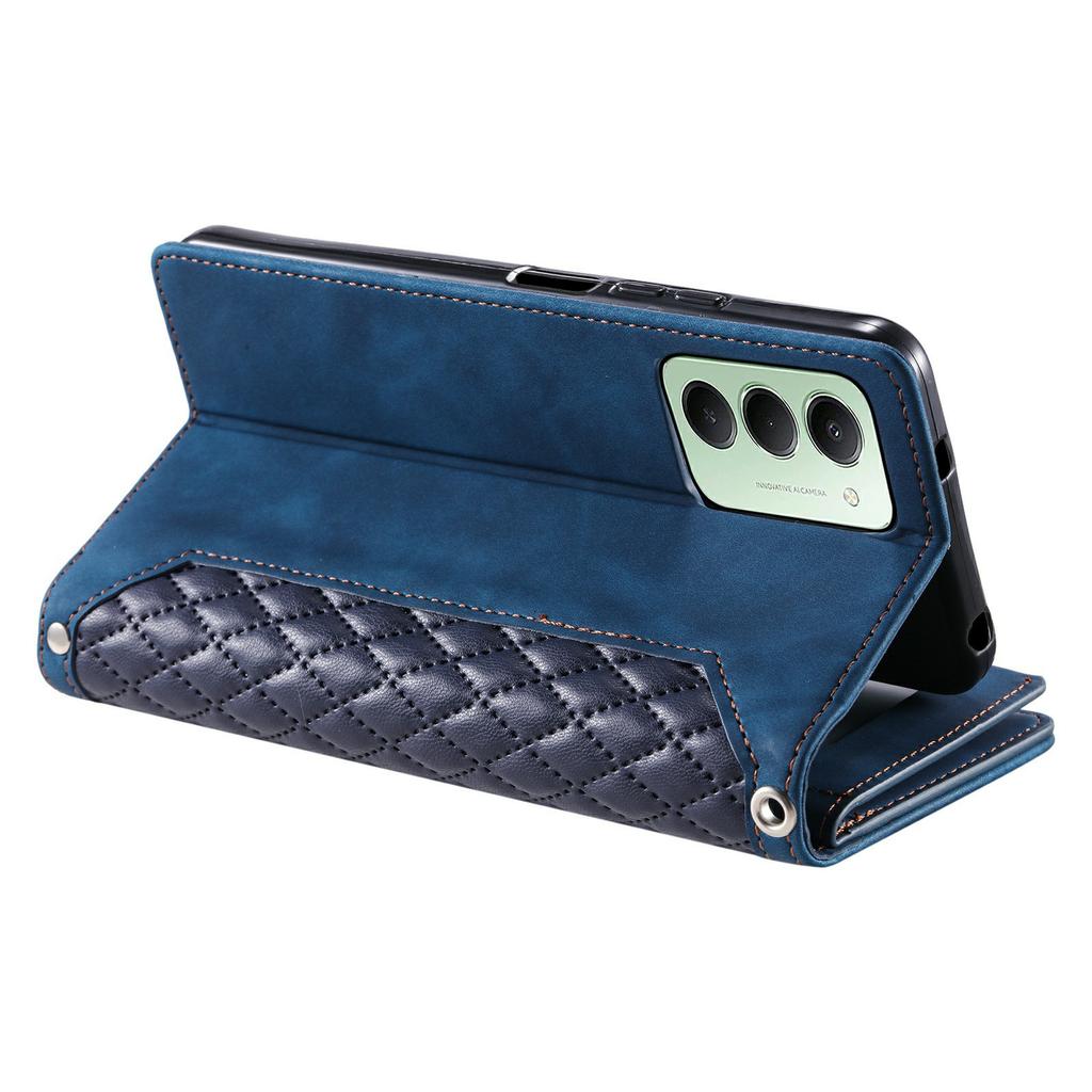 Для Xiaomi Redmi 15 5G (Глобальный) (169 мм) Чехол-кошелек из искусственной кожи с ромбовидной строчкой, чехол для телефона с ремешком на запястье