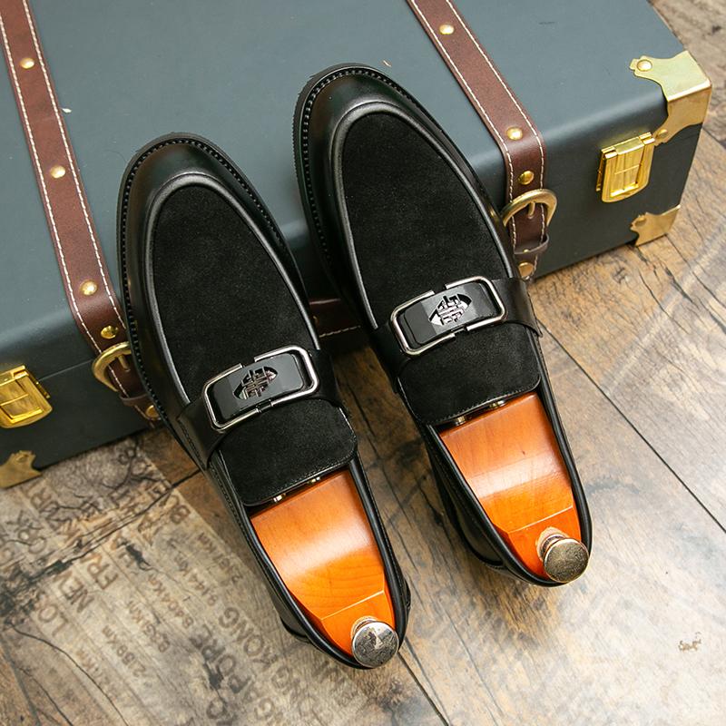 Мужские кожаные туфли без застежек Деловые туфли Повседневные туфли-лоферы Оксфорды Свадебные туфли