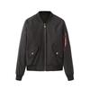 Womens Flight Jacket Baseball Style Long Sleeve Padded Coat Casual Outerwear