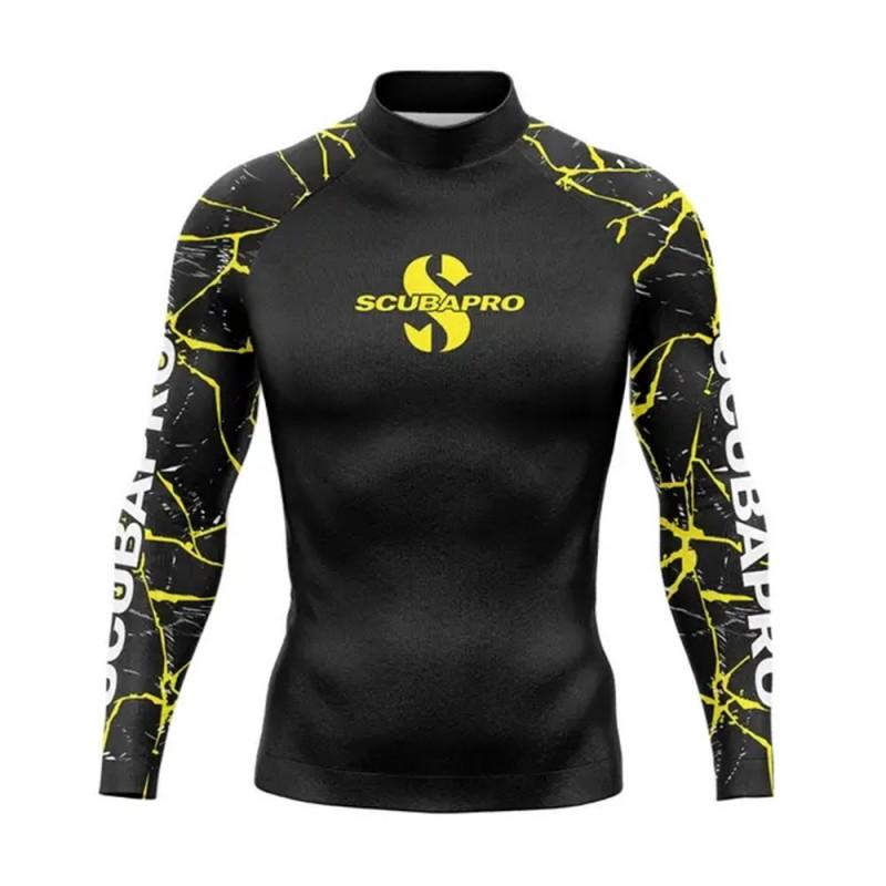 Mens UPF 50 Quick-Dry Rash Guard Long Sleeve Sun Protection Swim Shirt Surfing Snorkeling Beach Water Sports