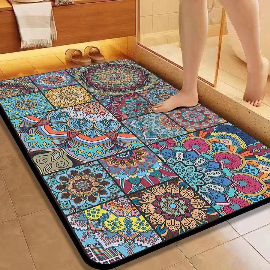 Американский бытовой впитывающий нескользящий коврик для крыльца, устойчивый к грязи, диатомовый коврик для ног, коврик для входной двери