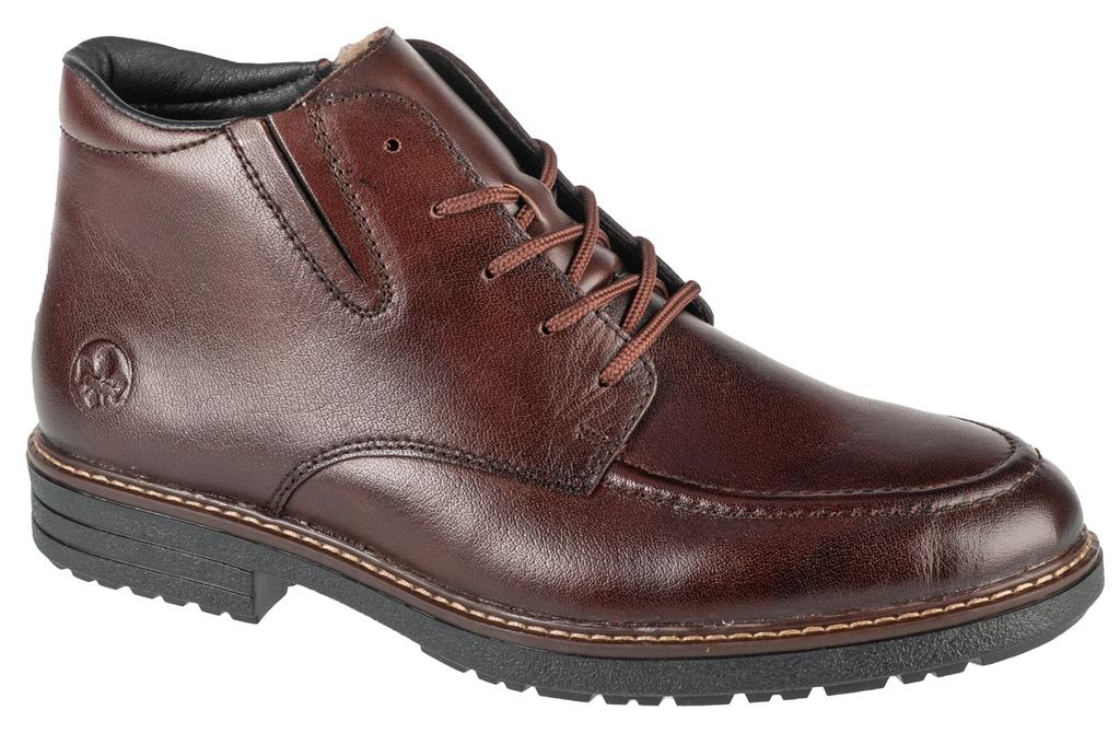 RIEKER Booties, Mens Brown Lace-up Shoes