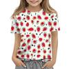 Children's Fashion Casual Short Sleeve Plant Printed Round Neck T-Shirt Top