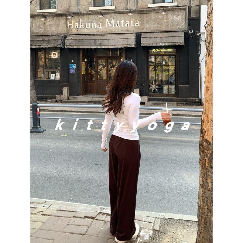 Fall and Winter New Stand Collar Long Sleeve Yoga Wear Skinny Slimming Training Cycling Workout Bottoming Inner Wear Blouse