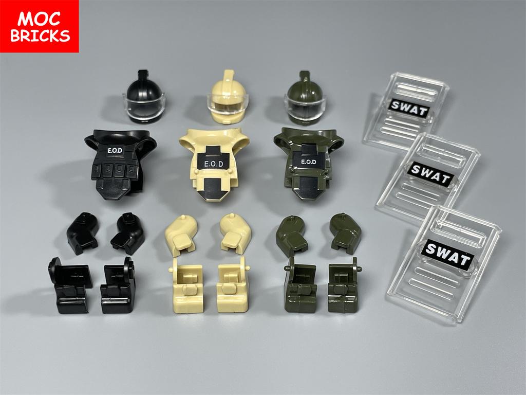 Нетоксичные кубики Moc Суона Рог Военный Пистолет Пиратская Винтовка Леггинсы Солдата Шлем Фигурка-Действие Собранные Строительные Блоки Детские Игрушки