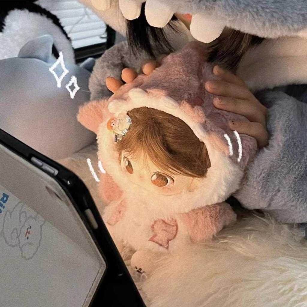 [Queen-b] Плюшевая одежда акулы 20 см Кукла Мягкая игрушка Наряжаться Кигуруми Ошикацу Оши Оши Плюшевая одежда Костюм Милый Отаку Отаку (розовый)