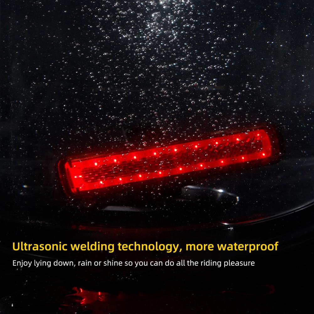 Задний фонарь для велосипеда RGB LED USB 750 мАч Велосипедные фары Режим памяти Радуга Предупреждение Водонепроницаемый шлем Скутер Задний фонарь