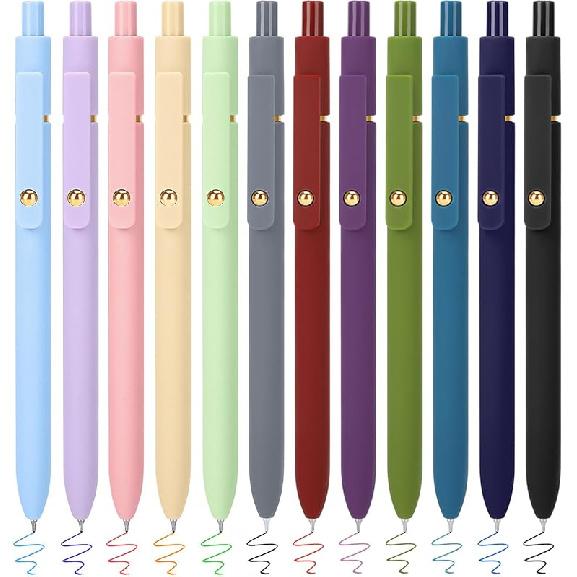 FIOVER Colored Pens, 6 Pack Colorful Gel Pens, Quick-Dry 0.7mm Medium Point for Journaling, Note Taking, Doodling, Aesthetic Office School Supplies,