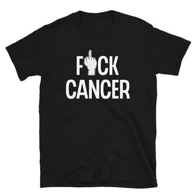 F*ck Cancer Средний палец Поддержка осведомленности о раке Короткий рукав Унисекс Футболка