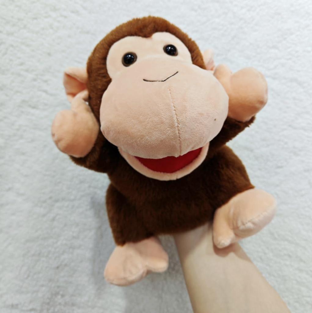 Earth Small Papetto Ma Pet Puppet Plush Doll Hand Puppet Finger Puppet Ventriloquist Dummy Monkey Banana Animal Saru