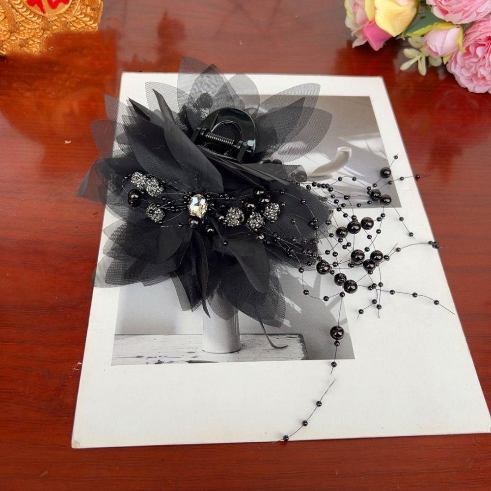 Large Hair Clip Bead Tassel Shark Clip Fashion Hairpin Grips  for Girls