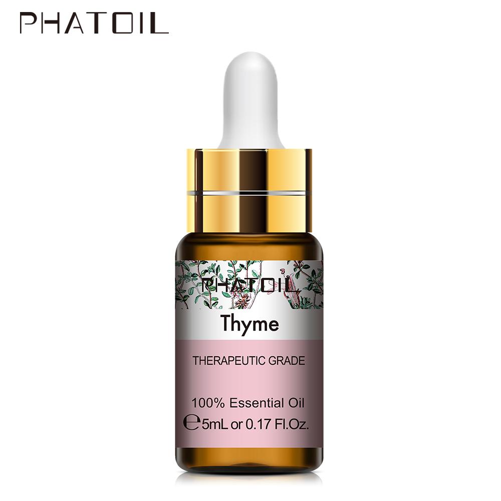 PHATOIL 5ML Rose Jasmine Lavender Plant Essential Oil with Dropper Purify the Air Bactericide Spa Body Care Vanilla Eucalyptus Tea Tree Oil