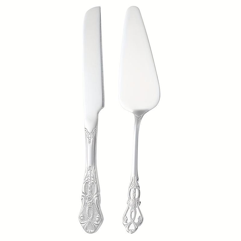 Набор из 2 предметов: винтажный дворцовый нож для хлеба из нержавеющей стали и лопатка для торта, резной полый дизайн, элегантная лопатка для торта для вечеринок