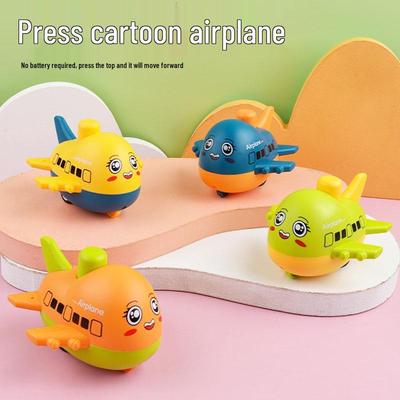 Детская мультяшная игрушка-самолет с инерционным механизмом
