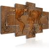 Brown Escape Map Abstract Canvas Painting Classical World Map Print On Canvas for Office Room Picture Wall Art Cuadros Decor