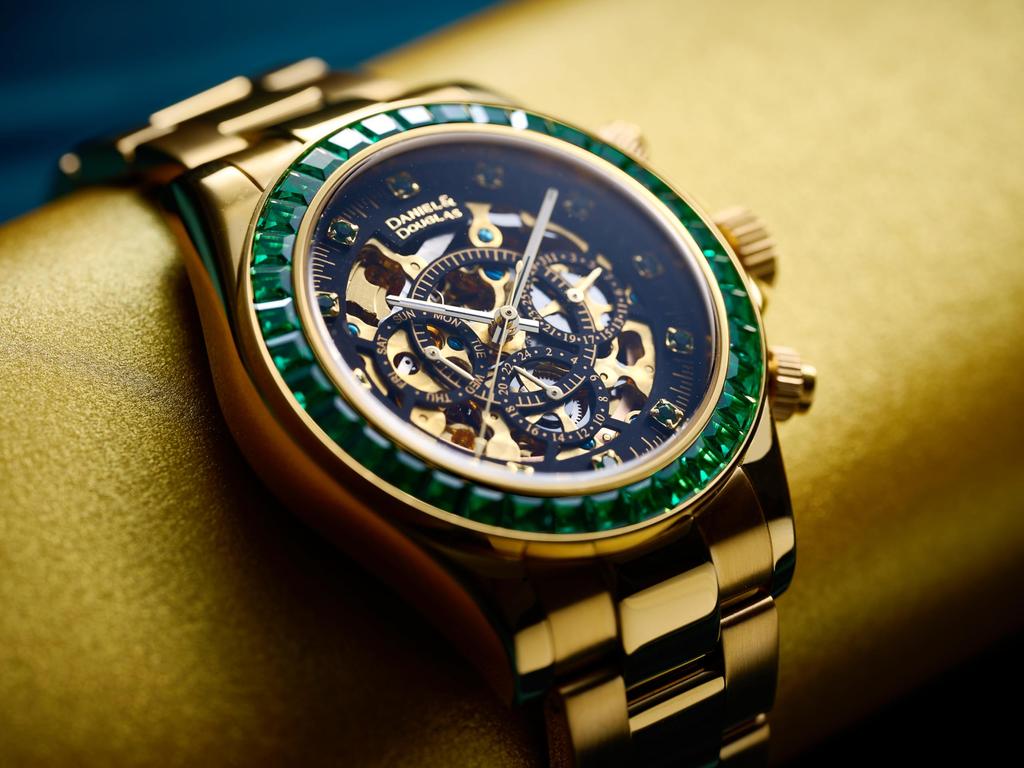 Daniel Douglas Автоматические Аналоговые Золотые и Модель DD8802DG & Мужские Часы, Серебристые, (зеленый)