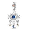 Devil's Eye DIY Beaded Bracelet Pendant with Zircon Blue Eye Beads - Versatile Accessories