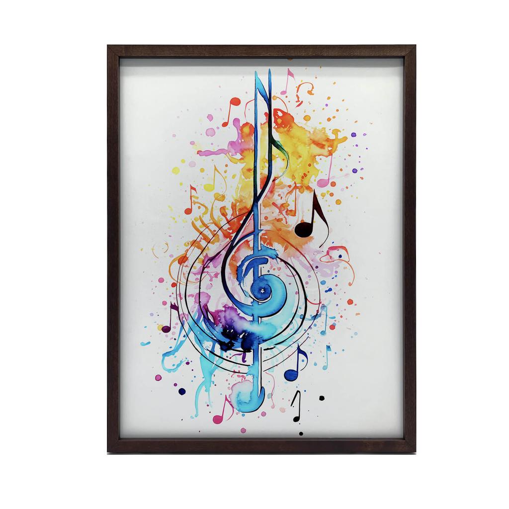 Colorful Treble Clef Colorful Treble Clef, 70X100 Cm, Gold Aluminum Frame, 230 Gsm Matte Paper