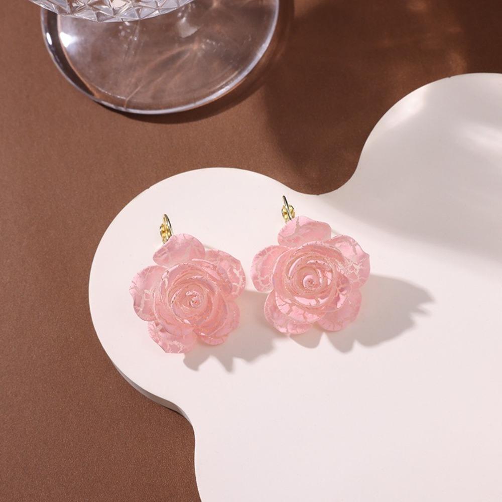 Vacation Rose Flower Earrings Korean Style Women's Jewelry Lovely Flower Stud Earrings Party