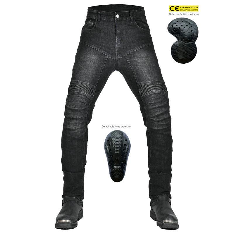 VOLERO Motorcycle Jeans Men Women Straight High Waist Stretch Riding Pants Biking