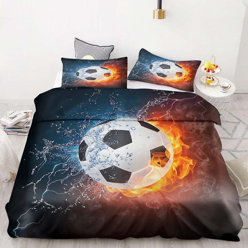 Футбольный комплект пододеяльника Одеяло Постельное белье 3D Детский постельный комплект 3 предмета 1 Пододеяльник Кинг-сайз