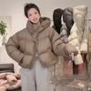 Hooded Short Down Jacket Women's 2025 Winter Fashion Loose Small Thickened White Duck Down Bread Jacket Tide