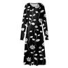 Women's  Casual Fashion V-Neck Long Sleeve Floral Print Long Dress