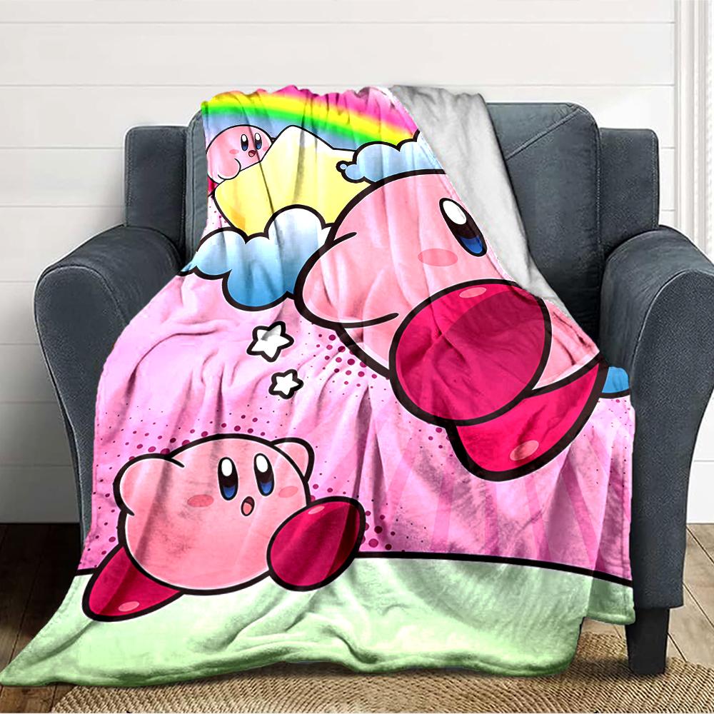 1pc Kirby1 Blanket, Gift, for Men and Women, Soft Blanket, Good for Sofa Bed Couch Travel, Lightweight Flannel Blanket