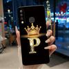 Красивый чехол-корона с буквами от А до Я для Infinix S4 Smart3 Plus X626 X267, черный, из мягкого силикона, противоударный