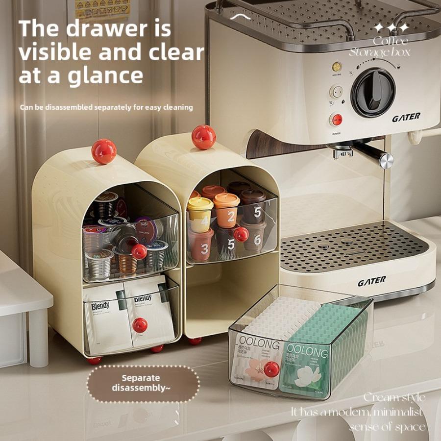 Органайзер для кофе Настольный Угловой Коробка для хранения чайных пакетиков Выдвижной ящик Сле Офис Чайная Водная комната Стол Стеллаж для хранения Органайзер для капсульного кофе