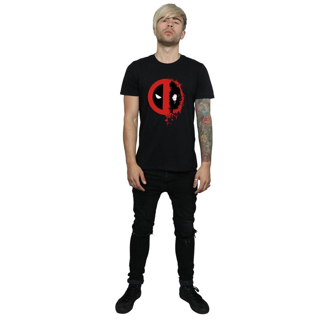 Marvel Mens Deadpool Split Splat Logo T-Shirt