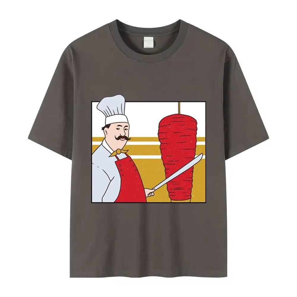 Лидер продаж, забавная футболка с принтом донер-кебаба, унисекс, уличная мода, футболка большого размера, женская футболка унисекс в стиле хип-хоп, футболки из чистого хлопка в стиле Харадзюку