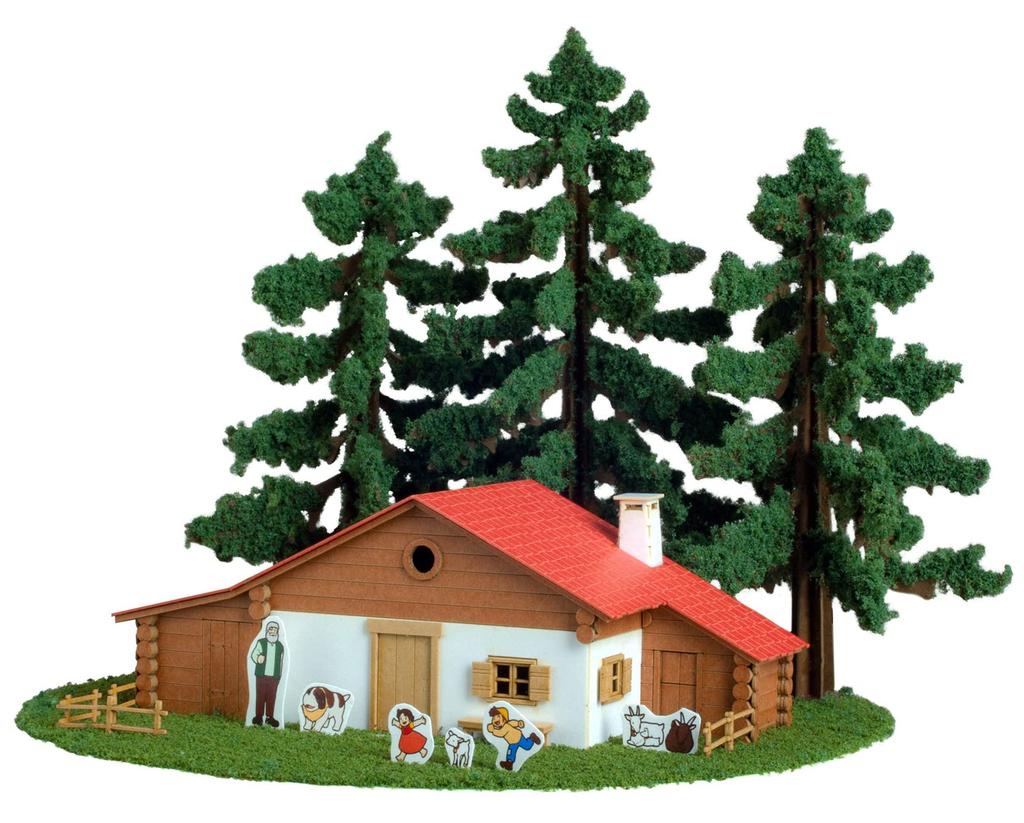PLUM Anitecture 06 Girl of the Alps House Mountain Scale Paper Craft PP141 Heidi, Heidi's (Alm Hut) 1/150