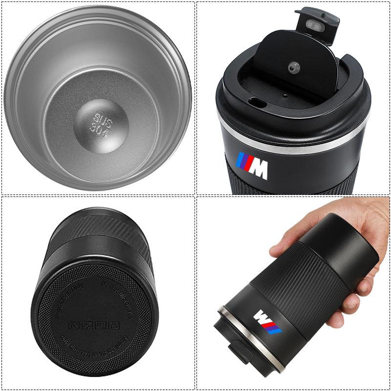 500ml Stainless Steel Coffee Tumbler Thermos Cup Portable Travel Thermal Mug For BMW M M1 M2 M3 M4 M5 M6 M7 M8 X1 X3 X5 E39 E46 E60 E90 Car Accessorie
