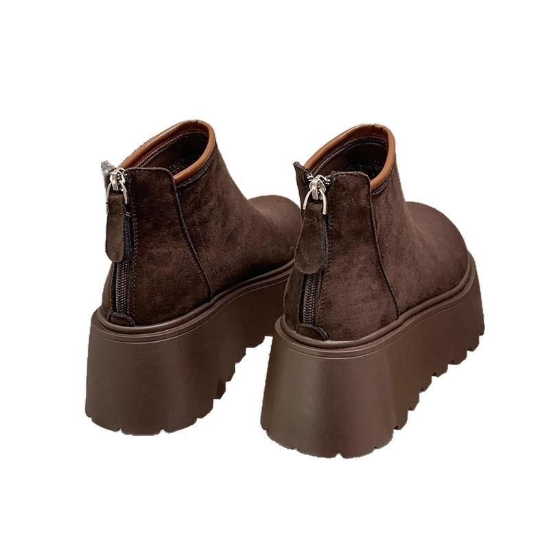 Women's shoes short boots 2025 winter explosion velvet short tube muffin platform casual Martin Birkenstocks