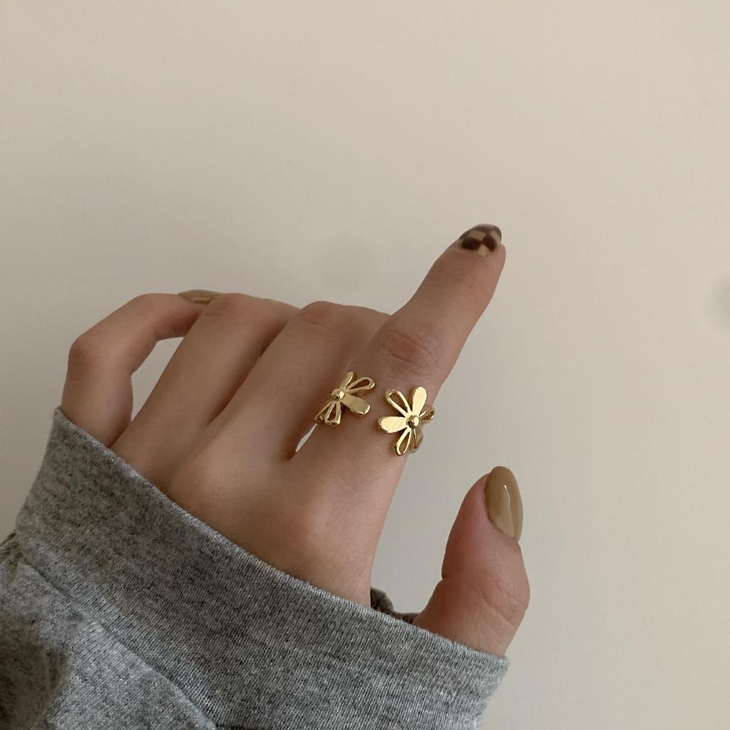 Korean Floral Open-Style Ring for Women - Fashionable 2021 Index Finger Accessory