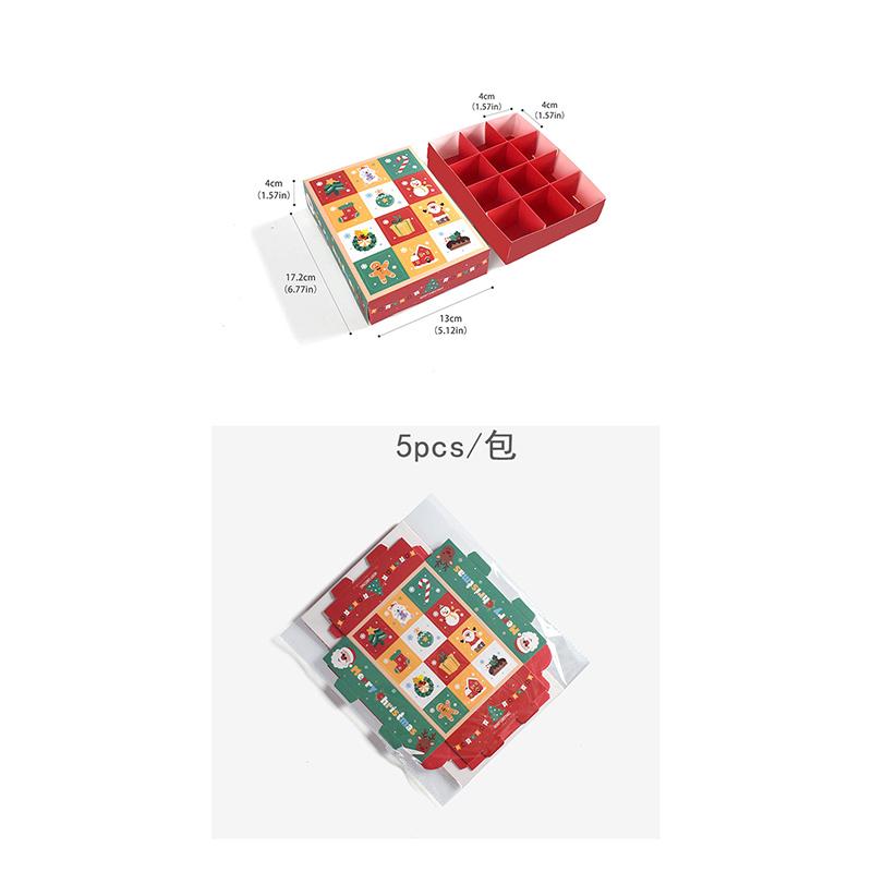 2/4/6pcs Christmas Surprise Gift Box 12Grid DIY Child Countdown Advent Calendar Box Poked with Finger Xmas Candy Packing Boxes