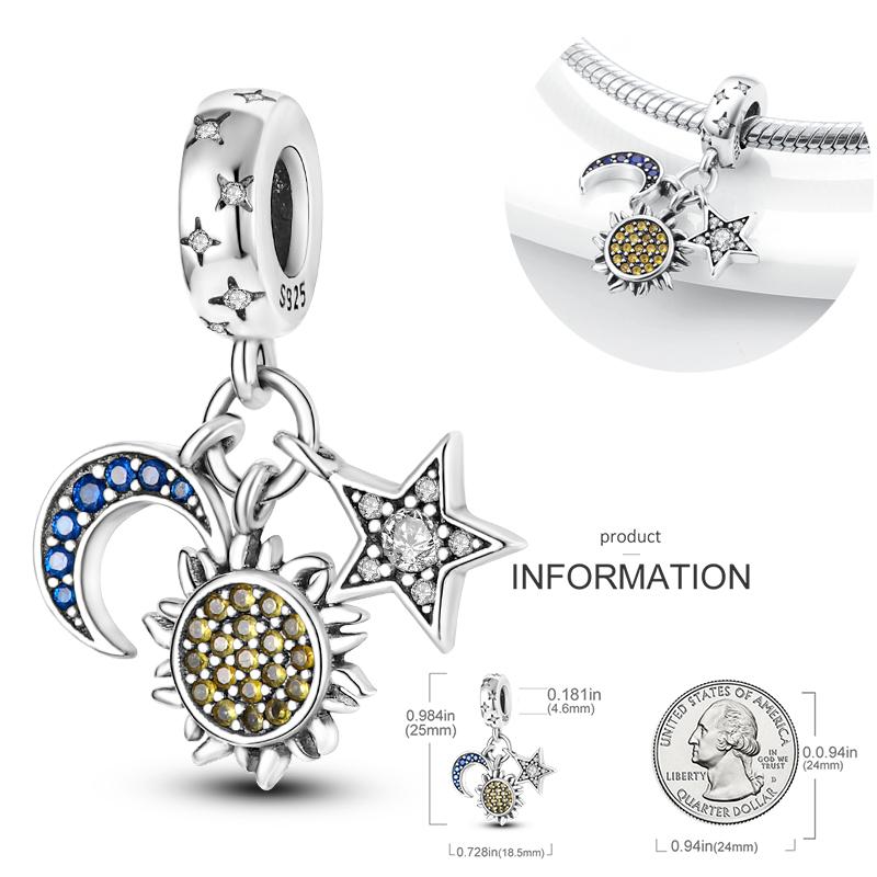 Fashion Trend 925 Silver Travel Airplane Dangle Charms Fit Original  Charm Bracelet DIY Sunflower Butterfly Bead