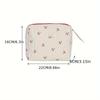 1pc Cherry Embroidered Pattern Storage Bag Large Capacity Women's Cosmetic Bags Portable Travel Storage Bag Pencil Case Handbags
