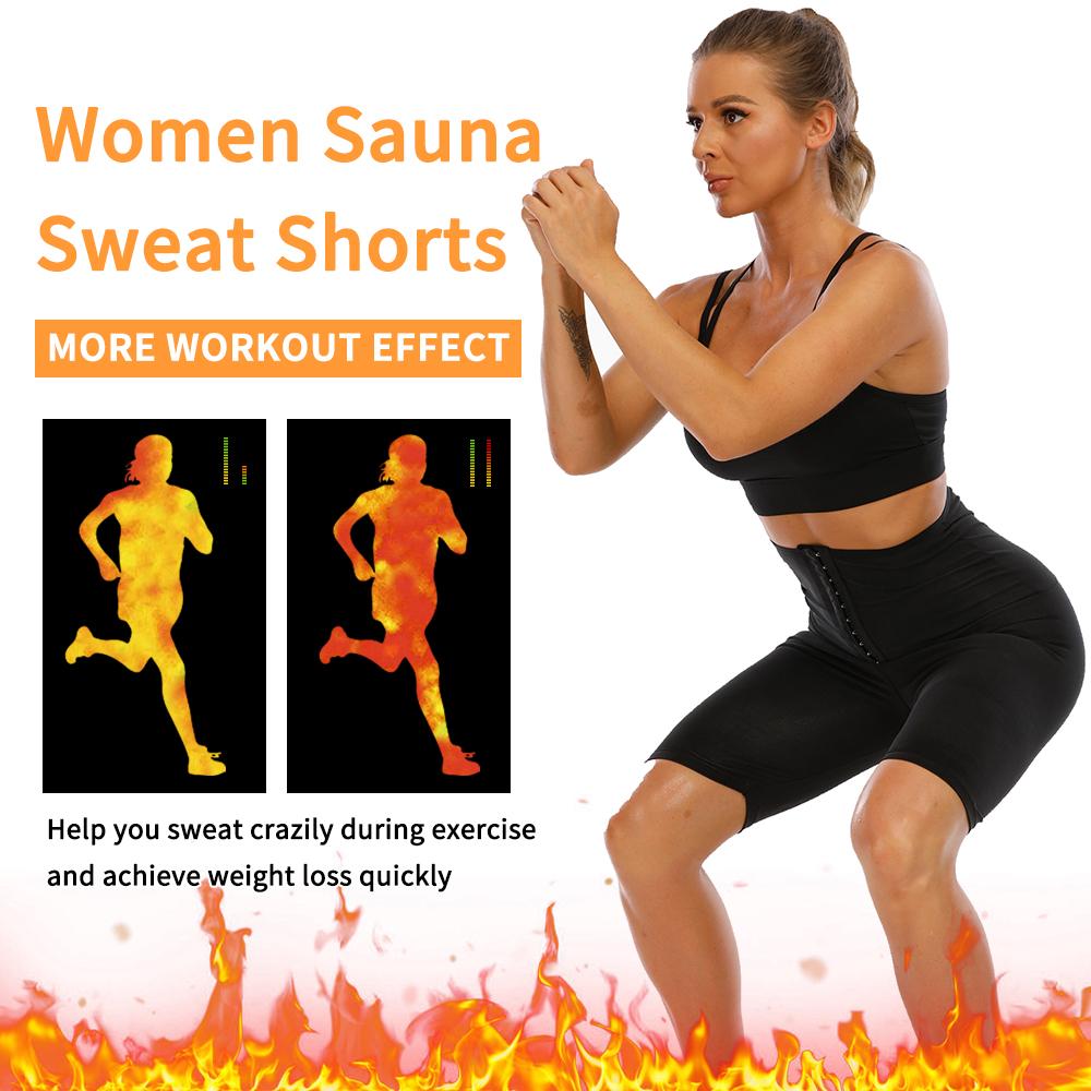 Sauna Shorts for Women Sweat Sauna Pants High Waisted Slimming Shorts Compression Thermo Capris Leggings Workout Body Shaper Thigh Slimmer Shapewear
