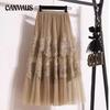 Lace Half-body Skirt Mesh Yarn Big Swing Long Skirt Women's Sweet Cake Pleated Skirt Sub