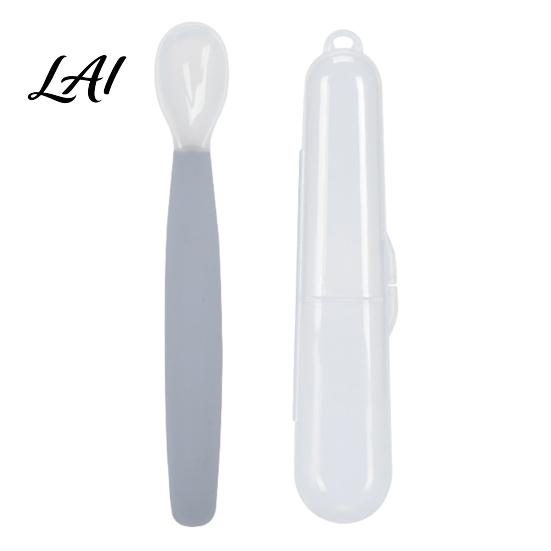 Non Slip Feeding Plate Silicone Baby Spoon Soft Training Utensil Easy Set Cleaning Complementary Spoon for Infants And Toddlers Tip Infant Spoons