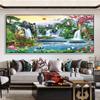 5d Diamond Painting Mosaic Art New Living Room Water Generating Money Landscape Diamond Embroidered Full Diamond Hand Spot Stick Diamond Cross Stitch
