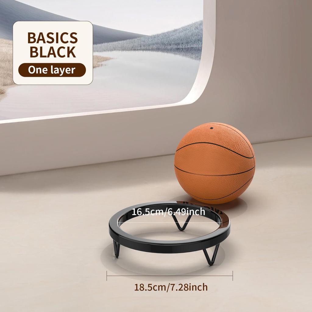 Foldable Floor-Standing Ball Storage Rack for Indoor Sports Equipment