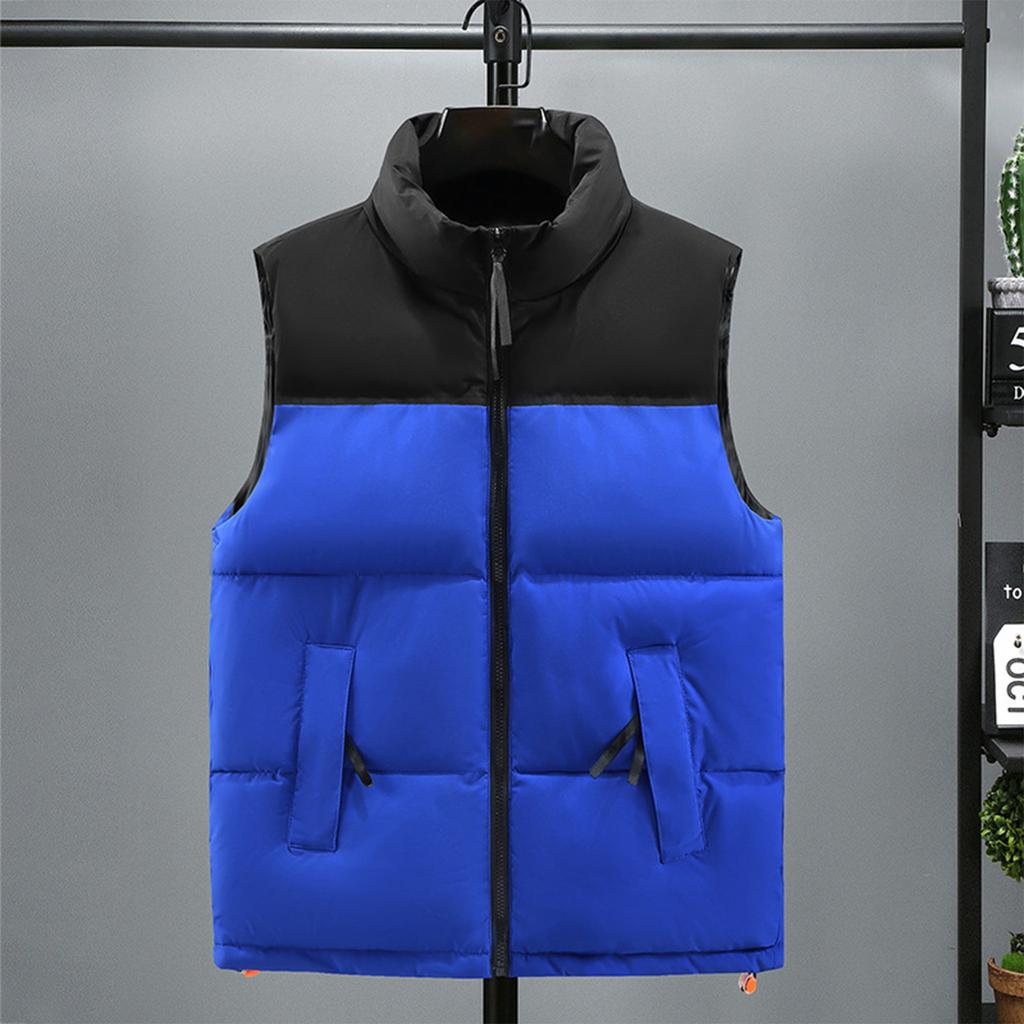 Cotton Vest Men's Autumn And Winter Thickened Warm Vest Color Stitching Waistcoat