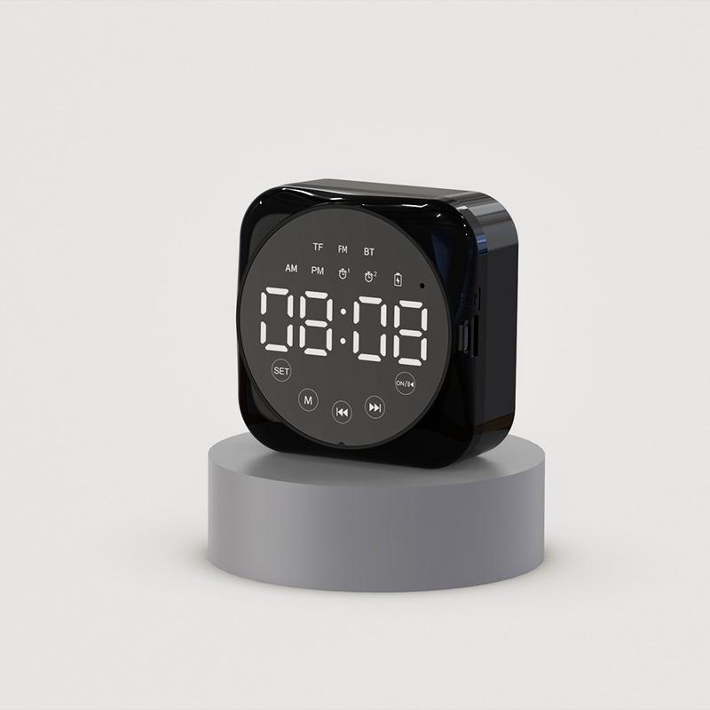 Настольные часы Bluetooth Беспроводное аудио Мини-светодиодное зеркало Цифровой будильник Температура выходного дня Дисплей Настольные часы