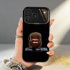 Милый Чехол для Телефона Domo-kun Для iPhone17,16,15,14,13,12,11,Pro,MAX Серый Матовый Силиконовый Черный Чехол